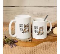 Sorry I'm Late The Cat was On My Lap Cute Cat Mug 15oz