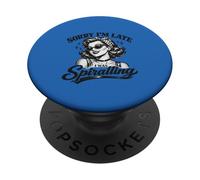 Sorry I'm Late Was Spiralling Retro Woman Sarcasm Funny Mom PopSockets Adhesive PopGrip