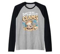 Sorry I've Got Plans with My Clams Clamming Seafood Raglan Baseball Tee