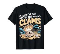 Sorry I've Got Plans with My Clams Clamming Seafood Value Graphic T-Shirt, Men, Black, L