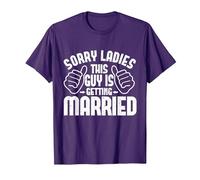 Sorry Ladies This Guy is Getting Married Men T-Shirt, Men, Purple, Small