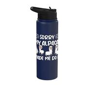 Sorry My Alpacas Made Me Do It Funny Alpaca Stainless Steel Insulated Water Bottle