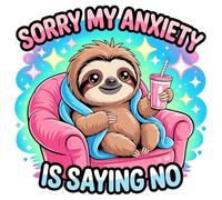 Sorry My Anxiety Is Saying No Charms for Kindle for Phone, Dust Plug Charm 1.5 Inches Sloth, Mental Health Anxiety Overthinking Lightning/Type C Charging Port Acrylic Material Accessories for E-Reader