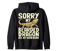 Sorry My Bearded Dragon Ate My Homework Funny Lizard Zip Hoodie