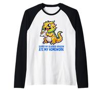 Sorry My Bearded Dragon Ate My Homework Funny Pet Raglan Baseball Tee