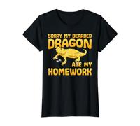 Sorry My Bearded Dragon Ate My Homework Value Graphic T-Shirt, Women, Black, XS