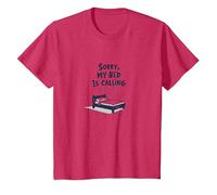 Sorry, My Bed is Calling | Don't Invite Me Afters T-Shirt, Kids, Red Heather, 2 Years