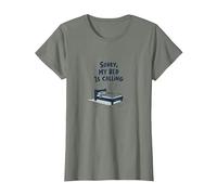 Sorry, My Bed is Calling | Don't Invite Me Afters T-Shirt, Women, Olive Heather, XL