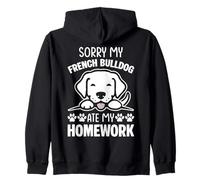 Sorry My French Bulldog Ate My Homework Back To School Dog Zip Hoodie