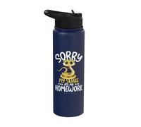 Sorry My Snake Ate My Homework - Snakes Reptile Lover School Stainless Steel Insulated Water Bottle