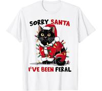 Sorry Santa I've Been Feral Kids Womens Mens T Shirt Large White