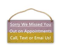 Sorry We Missed You Out On Appointments Call Text Email Board Hanging Door Sign 12" X 6" Sign Front Porch Wall Plaque House Sign Gardenyard Home Farmhouse Decor Hanging