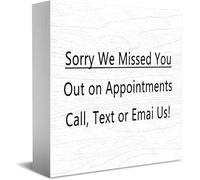 Sorry We Missed You Out On Appointments Call Text Email Wooden Box Sign Decorative Funny Office Home Decor Rustic Farmhouse Square Desk Decor Sign For Shelf 5 X 5 Inches