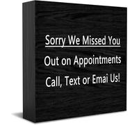 Sorry We Missed You Out On Appointments Call Text Email Wooden Box Sign Decorative Funny Office Wood Box Sign Home Office Decor Rustic Farmhouse Square Desk Decor Sign For Shelf 5 X 5 Inches