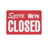 Sorry We'Re Closed Red Sign Sign, 8 X 12 Grade Reflective Sheeting Rust Free Aluminum, Weather Resistant, Waterproof, Easy To Mount