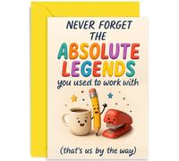 Sorry Your Leaving Cards for Colleagues, Maternity Gift for Coworker, For Men Women, Funny Retirement Card, Absolute Legends Office Stationery, Blank Inside