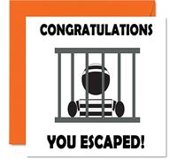Leaving Gifts for Colleagues Women Men - Congratulations You Escaped - Sorry Your Leaving Good Luck In Your New Job Card, 145mm Greeting Cards, Funny Gifts Congratulations Card