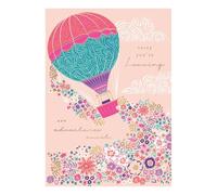 Sorry You're Leaving Card, New Adventure Awaits, Pink Floral Design, Gold Foil Finish, Made in UK