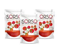 SORSO 3 x 330g | Vegan Ready- to-Use Tomato Sauce | No Added Sugar | Chilli Flavour | Premium Natural Recipe With Authentic Italian Taste | Use For Pizza, Pasta or for Soup