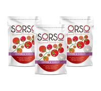 SORSO 3 x 330g | Vegan Ready- to-Use Tomato Sauce | No Added Sugar | Lemon + Garlic Flavour | Premium Natural Recipe With Authentic Italian Taste | Use For Pizza, Pasta or for Soup