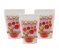 SORSO Smoked Garlic Tomato Sauce 3 x 330g Pouches | Vegan, No Added Sugar, Gluten-Free | Natural Italian Recipe | Made in London | Use for Pizza, Pasta, Ketchup, Dip or Soup | 98% Vine Tomatoes