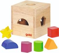 Goki Shape Sorting Cube Box Wooden Toy