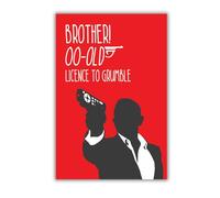 Sorted Brother Birthday Card Silohuette of Bond With a Remote, 6 x 9 inches