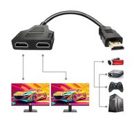 Sorthol HDMI Splitter Cables Male 1080P to Dual Female 1 to 2 Way HDMI Splitter Adapter Cable for HDTV HD, LED, LCD, TV, Mirror Only Support Two The Same Size TVs at The Same Time 30cm
