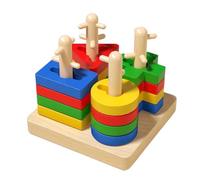 Sorting And Stacking Toys - Shape Color Recognition Blocks | Educational Matching Game Playset For | Early Learning Toy For Kids Aged 3 4 5 6 Years Old | Fun Developmental Preschoo