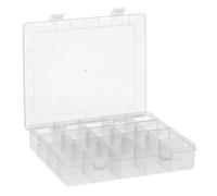 Sorting Box for Small Parts, Storage Box, 20 Compartments, 4 x 4 cm, Total Size: 20.8 x 16.9 x 4 cm, Display Box, Assortment Box, Ideal Sorting Box for Crafts, Beads