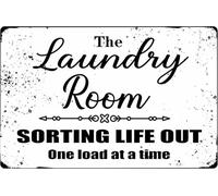 Sorting Life Out One Load at A Time Vintage Metal Aluminum Tin Sign Door Signs Exterior Home Cave Garage bar Country Poster Club Wall Plaque Decoration Retro Aluminum Sign 8"x12"