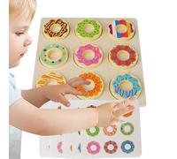 Sorting Toys for Kid,Wooden Donuts Logical Thinking Toy | Wooden Donuts Table Sorting Game - for Kids Birthday Christmas New Year Preschool Kindergarten School