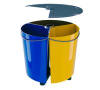 Sorting Waste Bin 3 Compartment Rotable Round Under Cabinet Recycling Handle Lid