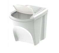 Sorting Waste Bin Set Recycling Segregation Stackable Lidded Handle 3 Colours Black Grey Ashen Flap Lid 20L 25L 35L (1pc x 25 Litre, Ashen)