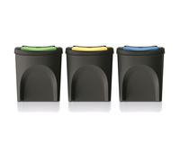 Keden Sortibox 3 x 25L Recycling Trash Can Segregation Bin Rubbish Bins Black