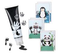 Sortnic 75ml Baby Hand and Footprint Ink Kit, Non-Toxic Washable Paint with 6 Animal A4 Papers, Baby Safe Paint for Hand and Feet, Newborn Keepsake Gift for Nursery Decor, Baby Shower