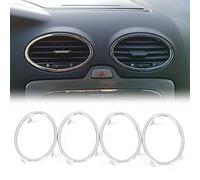 SORTZ 4PCS Air Conditioning ABS Chrome Trim Outlet Decoration Circle Ring Fit For Ford Focus 2 2005-2013 Auto Accessories AC Vent Trim