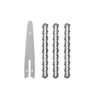 SORTZ 6 Inch Chain Saw Replacement Chains and Guide Bar Battery Chainsaw Wood Cutter Home Garden Power Tool Electric Chainsaw Accessory (Color : A, Size : 1x Guide 3x Chain)