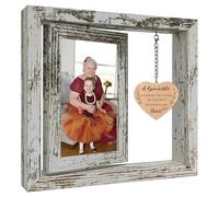 soruney Grandchild Photo Frame New Grandma 1st Time Grandparents Gift | Rotating, Wooden, A Grandchild is Someone Who Reaches for Your Hand but Touches Your Heart, Dis Two 15x10 CM