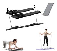 Sorva Pilates Slider, Multifunctional Pilates Slider Board, Adjustable Home Gym with LCD Tracker, for Full-Body Workout, Space-Saving Non-Slip Design, Compact & Quiet (Black Without armrests)
