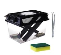 SORWATEE Reptile Cricket Keeper, Transparency Cricket Pen with Tubes, Insect Keeper with Water & Food Bowls for Bearded Dragon Gecko Lizards Chameleon Snake