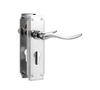 SORWDUERM 1 Pair Hanoverian Scroll Polished Chorme Internal Door Handles,Short Euro Lock Lever Set for Interior Wooden Doors,Fits Standard UK Door,Zinc Alloy