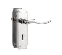 SORWDUERM 1 Pair Hanoverian Scroll Polished Chorme Internal Door Handles,Short Lock Lever Set for Interior Wooden Doors,Fits Standard UK Door,Zinc Alloy