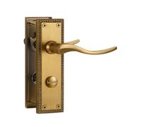 SORWDUERM 1 Pair Victorian Scroll Antique Bronze Internal Door Handles,Short Bathroom Lever Set for Interior Wooden Doors,Fits Standard UK Door,Zinc Alloy