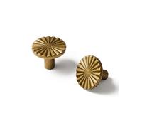 SORWDUERM 2 Pack Antique Brass Cabinet Knobs Copper Round Drawer Pulls Kitchen Cupboard Bathroom Dresser Cabinet Hardware Handles Zinc Alloy