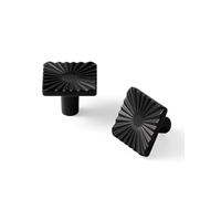 SORWDUERM 2 Pack Black Cabinet Knobs Black Flat Drawer Square Pulls Kitchen Cupboard Bathroom Dresser Cabinet Hardware Handles Zinc Alloy