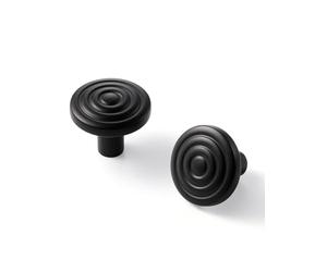 SORWDUERM 2 Pack Black Cabinet Knobs Brass Kitchen Solid Round Dresser Drawer Knobs Simple Cabinet Hardware for Cupboard Drawer Pulls Zinc Alloy
