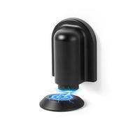 SORWDUERM 2 Pack Black Magnetic Door Stopper,Floor Mounted Door Catch,Invisible Doorstop with Adhesive & Screw Fixings Dual Installation,Zinc Alloy