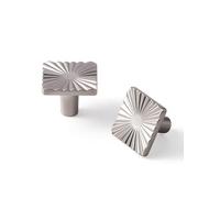 SORWDUERM 2 Pack Brushed Nickel Cabinet Knobs Satin Nickel Flat Drawer Square Pulls Kitchen Cupboard Bathroom Dresser Cabinet Hardware Handles Zinc Alloy