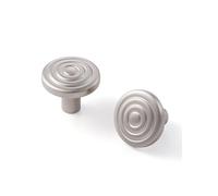 SORWDUERM 2 Pack Brushed Nickel Cabinet Knobs Satin Nickel Kitchen Solid Round Dresser Drawer Knobs Simple Cabinet Hardware for Cupboard Drawer Pulls Zinc Alloy